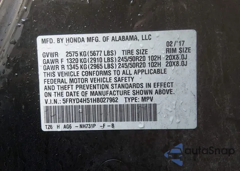 2017 Acura Mdx Technology Package z USA, uszkodzony, nr VIN 5FRYD4H51HB027962